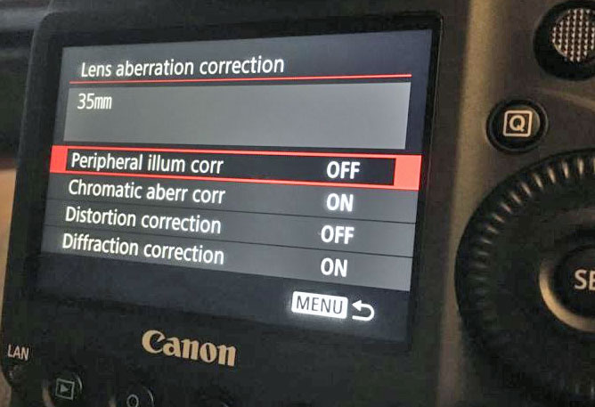 Canon Lens correction tool image