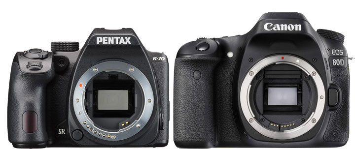 Pentax K-70 vs Canon 80 image