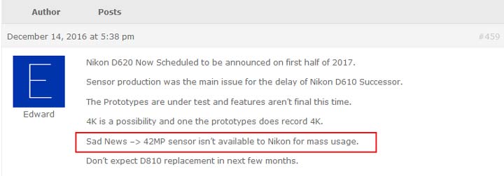 Nikon sensor