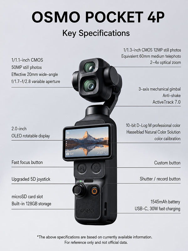 Pocket 4 P detailed spec