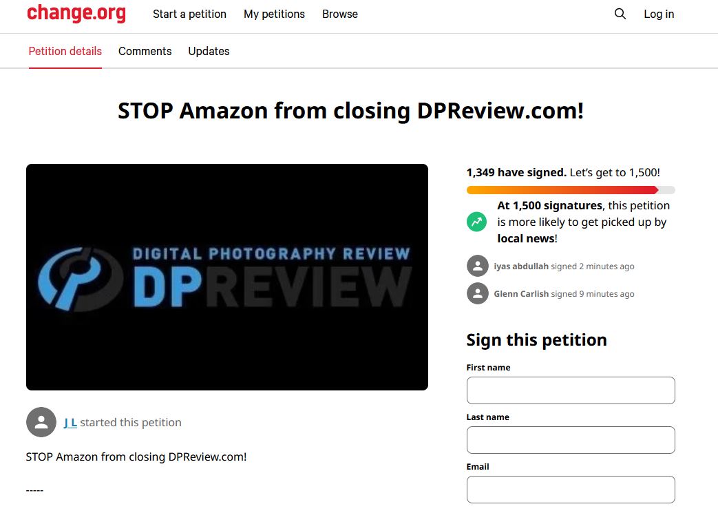 Sign the Petition to Stop the Closure of Dpreview « NEW CAMERA
